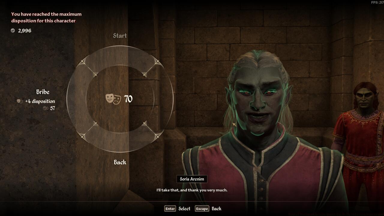 Convincing Soris Arenim to give the staff back