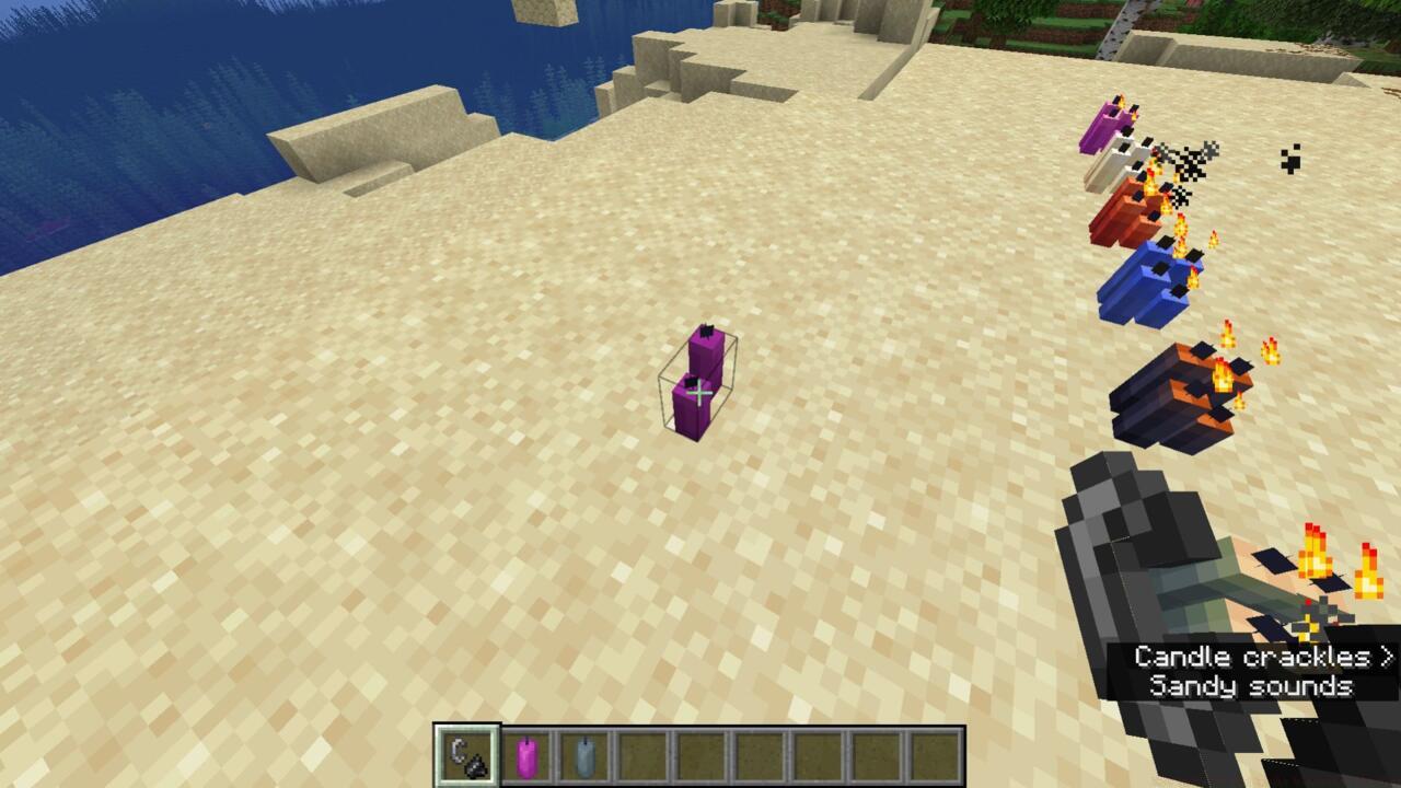 Light a candle using a flint and steel