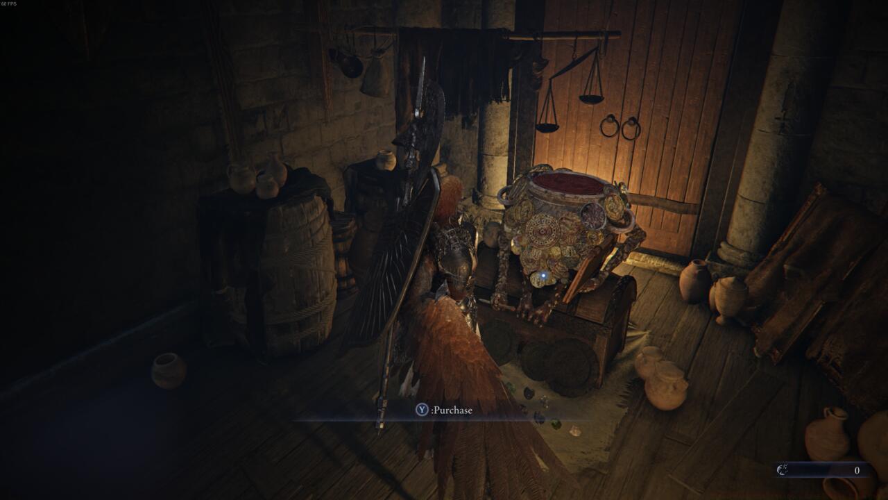 Buying items from the shop