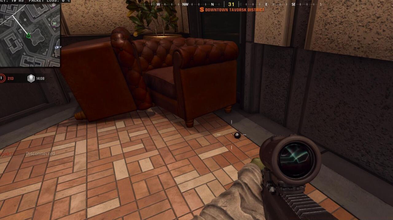 Pool ball location near armchairs in the stairway