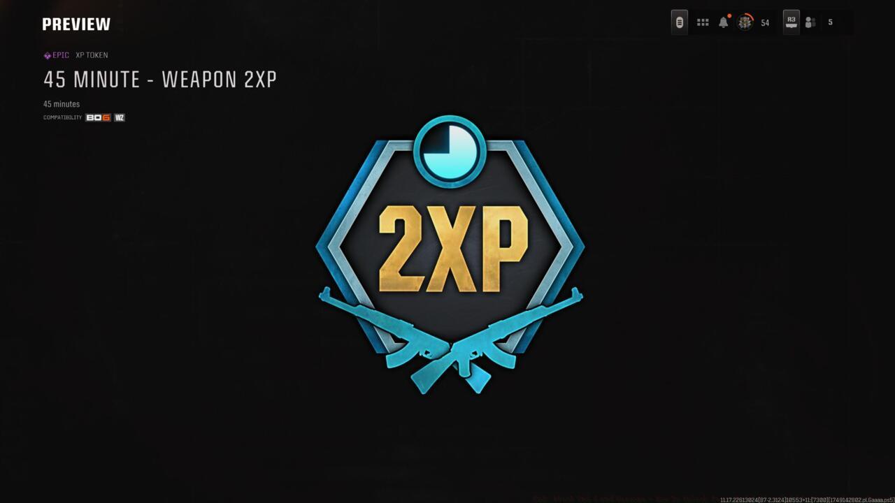 Double weapon XP token