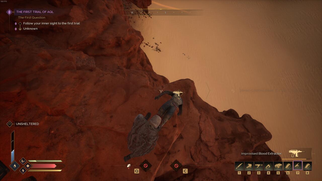 Extracting blood from a dead enemy is one way to stay hydrated