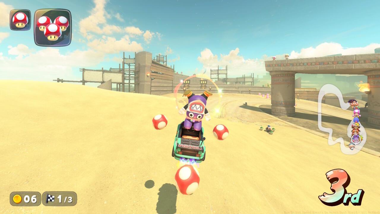 Press R or ZR on inclines, in mid-air, or on rails to perform tricks.