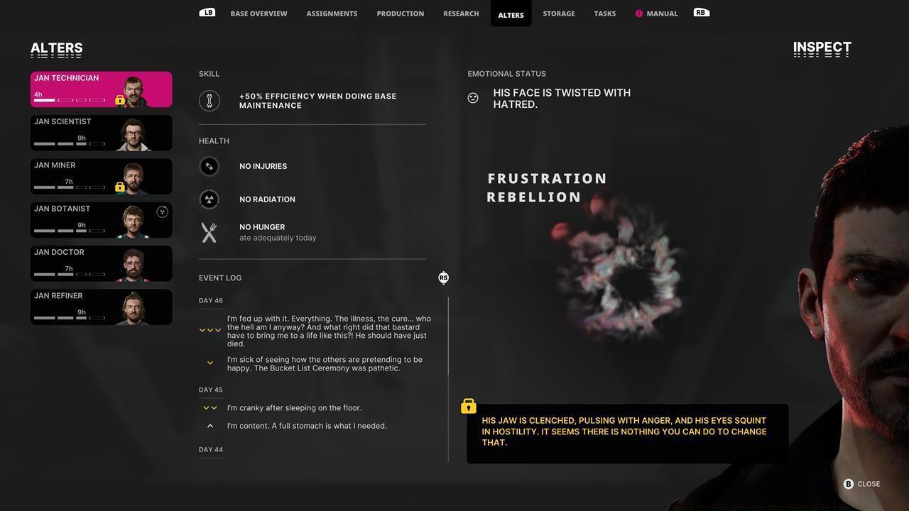 The end of Act 2: The Tabula Rasa and hostile clones