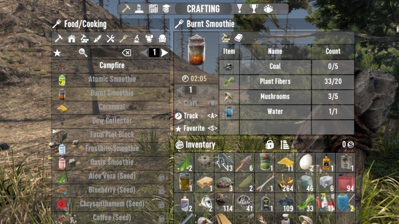 Burnt smoothie crafting recipe