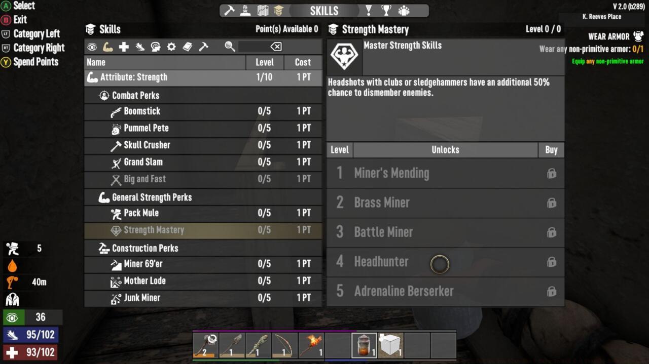 Unlock new mastery perks