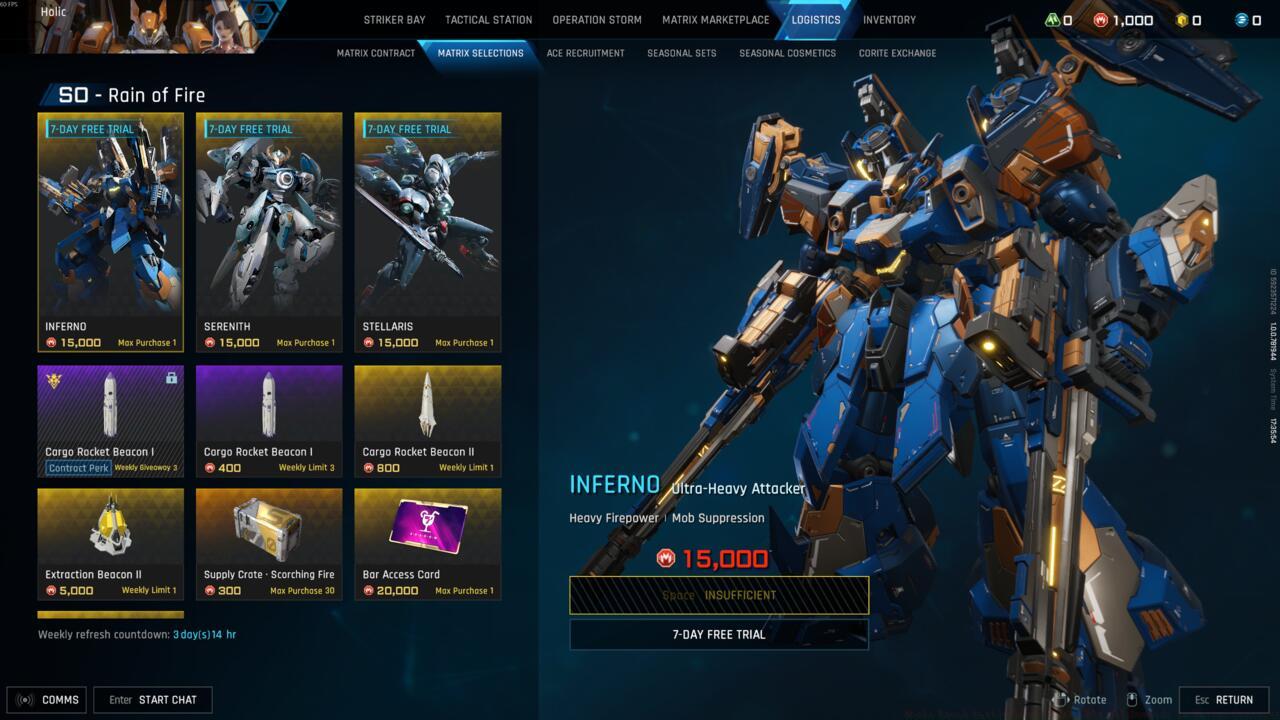 Inferno is one of the best Strikers in Mecha Break