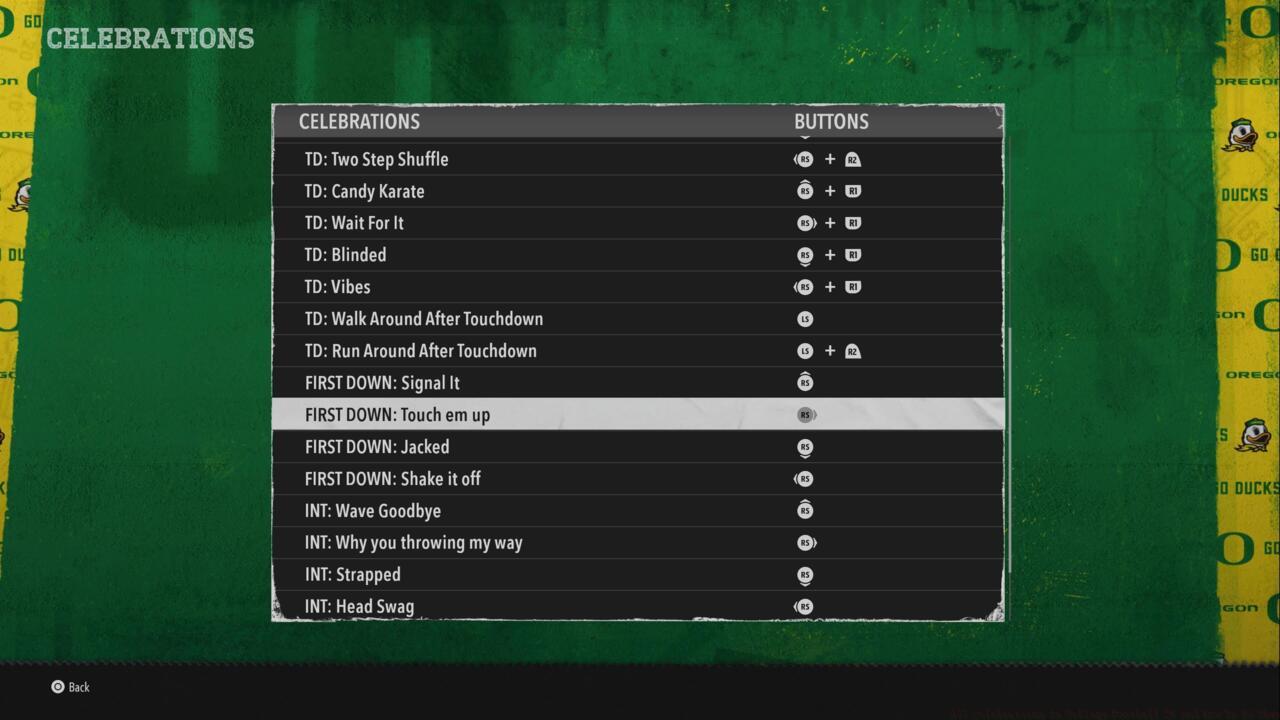 Half of the celebrations in College Football 26