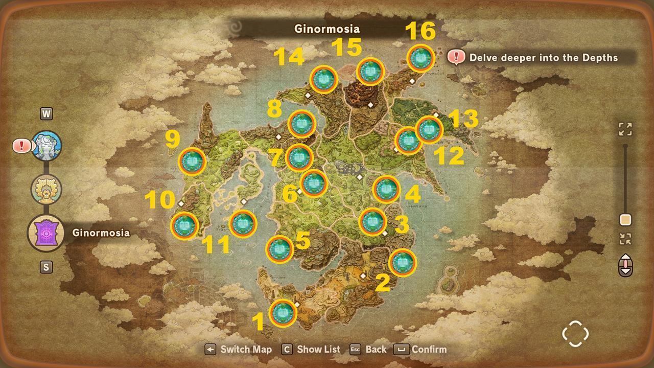 Legendary Recipe locations in Ginormosia