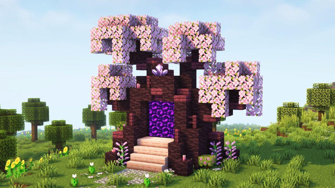 Cherry Blossom-themed Nether Portal