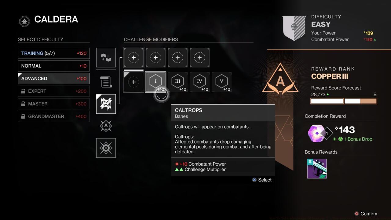 What challenge modifiers do