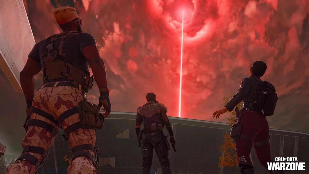 Laser shooting Stadium's rooftop