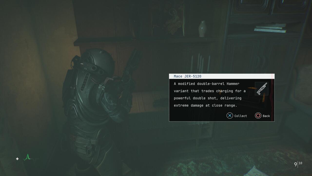 The Double Barrel Shotgun is located in the backroom.