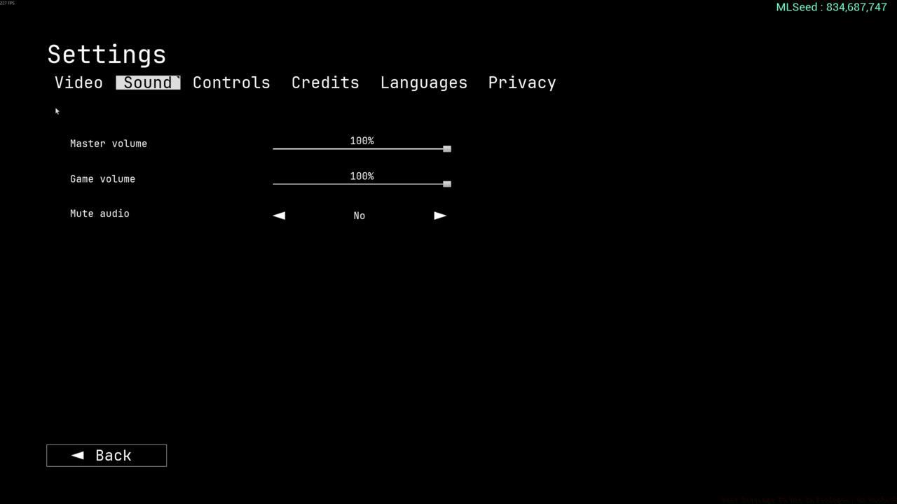 The Sound settings in Prologue: Go Wayback