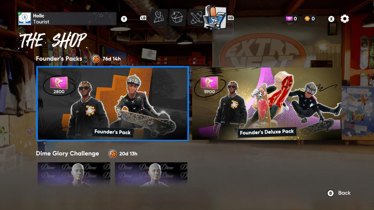 The store page in Skate