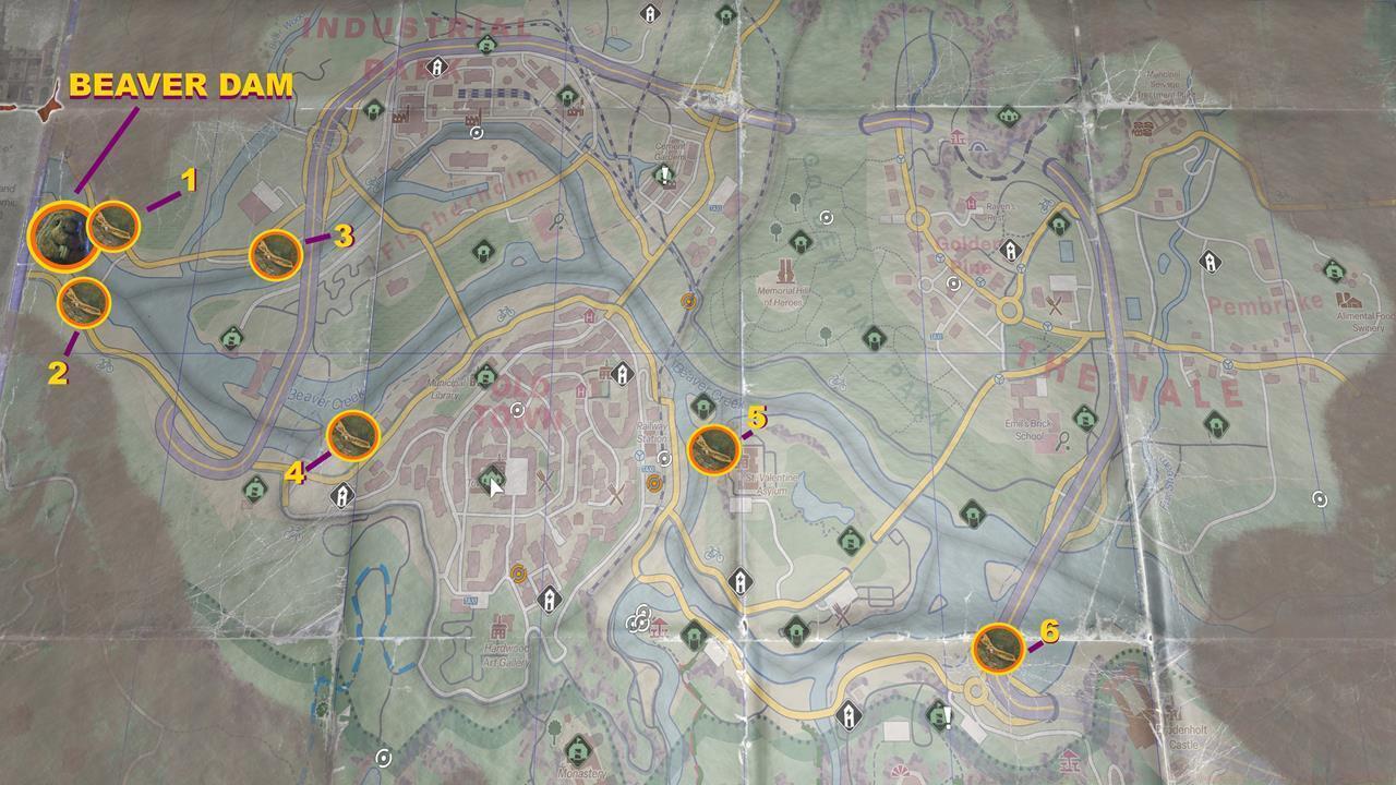 Beaver's Stick and Beaver Branches - Map locations