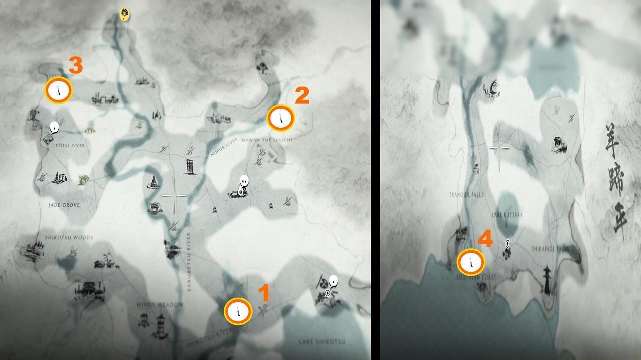 Yotei Grasslands Sumi-e Paintings map