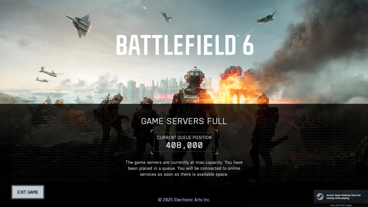 Battlefield 6 servers full queue position.