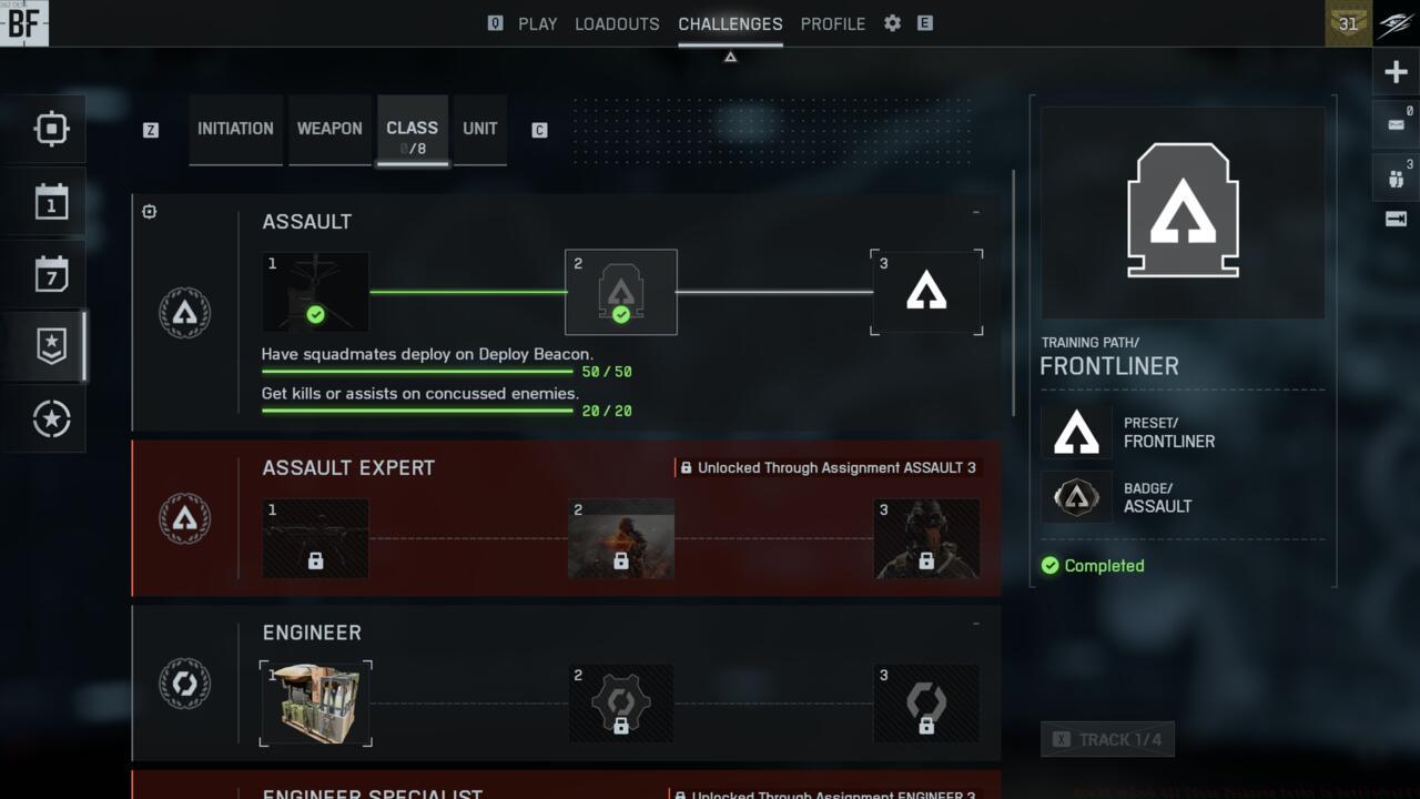 The Assault Training Path challenges