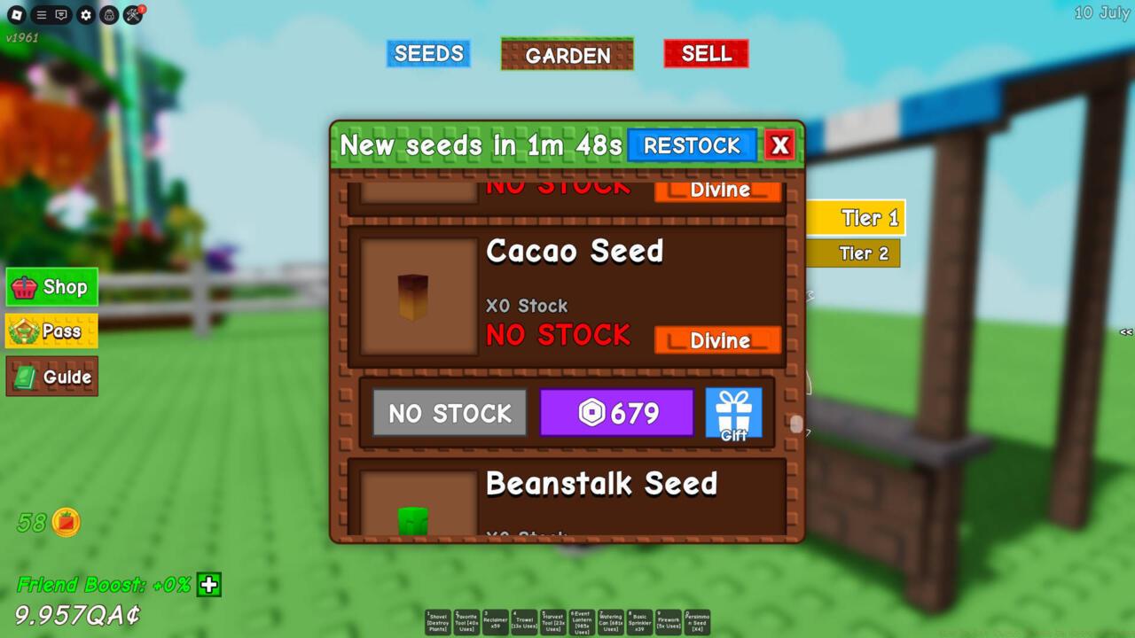 The only place you can find Cacao seeds in Grow A Garden is the regular shop, though it seldom ever appears.