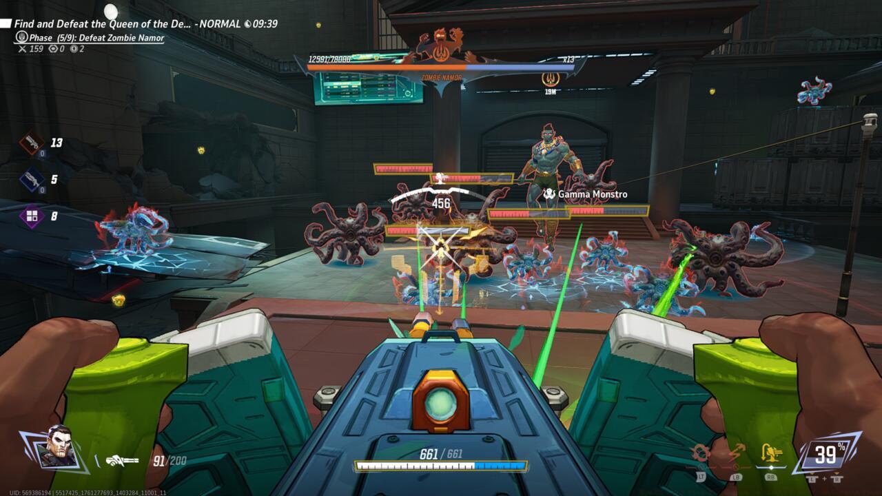 Defeating squid turrets deals damage to Namor, but isn't as effective as headshots.