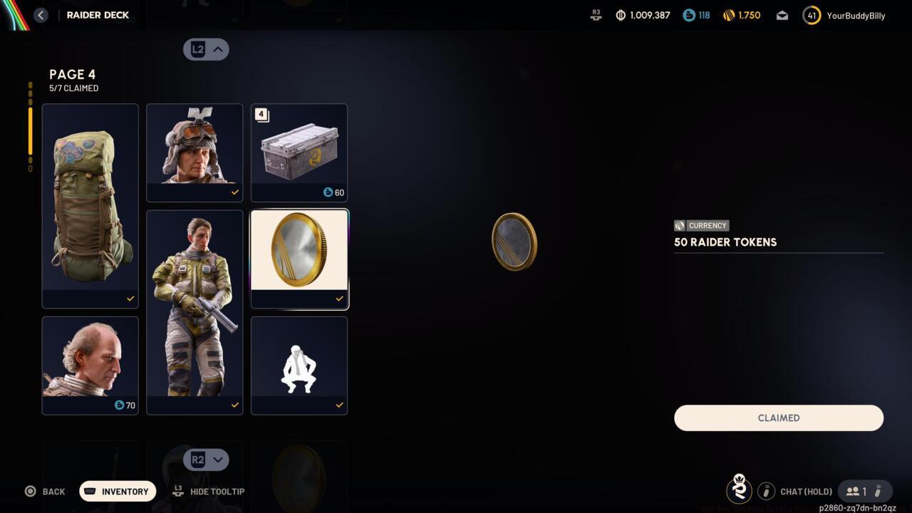 Raider Tokens x50