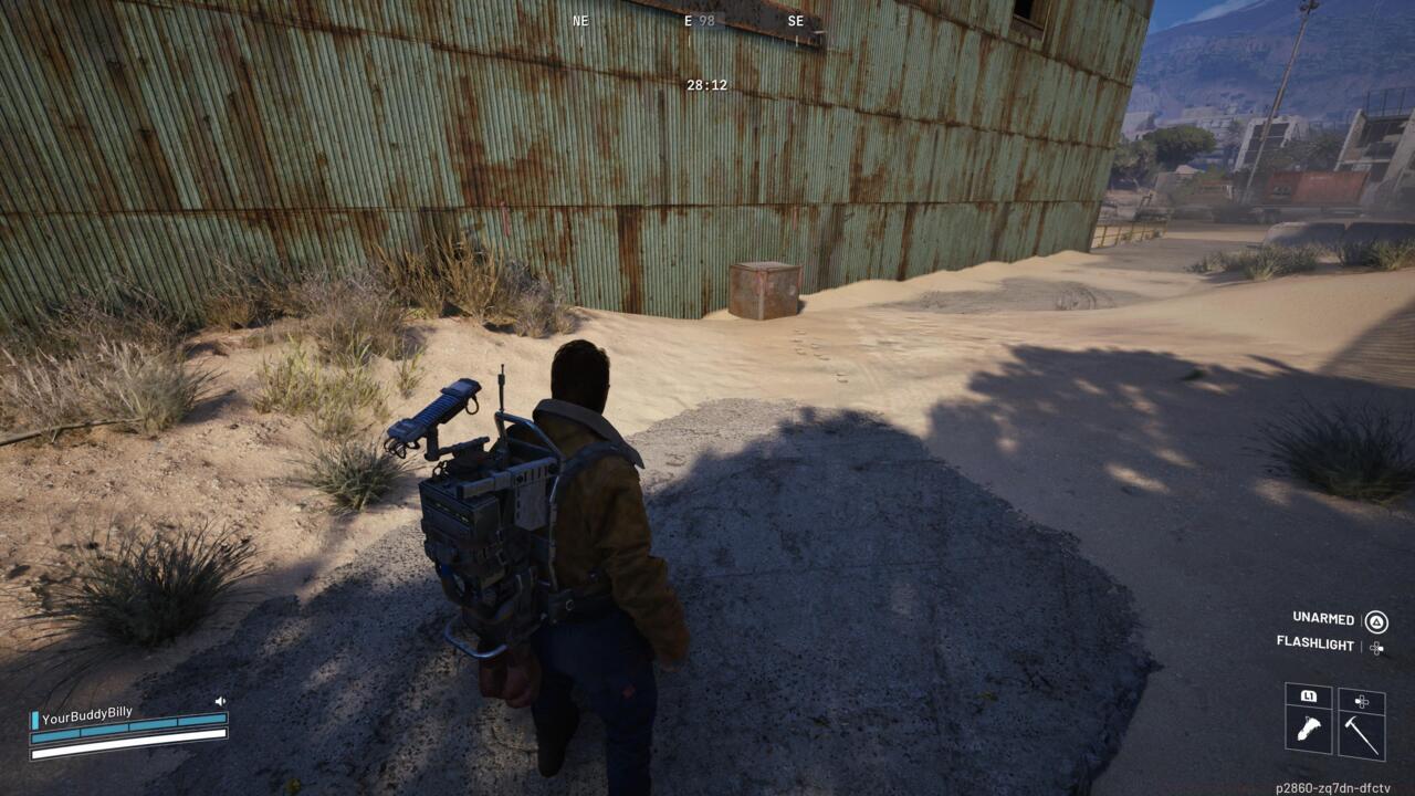 The cache is inside this square container.