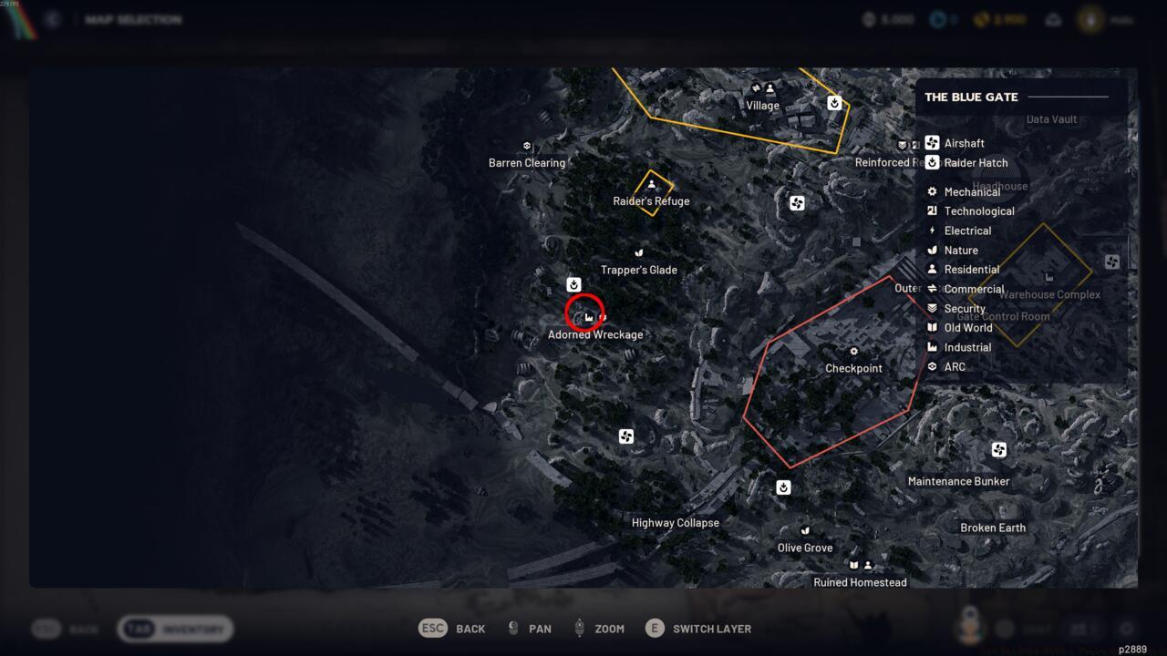 The location of your objective is found in the red circle on the map