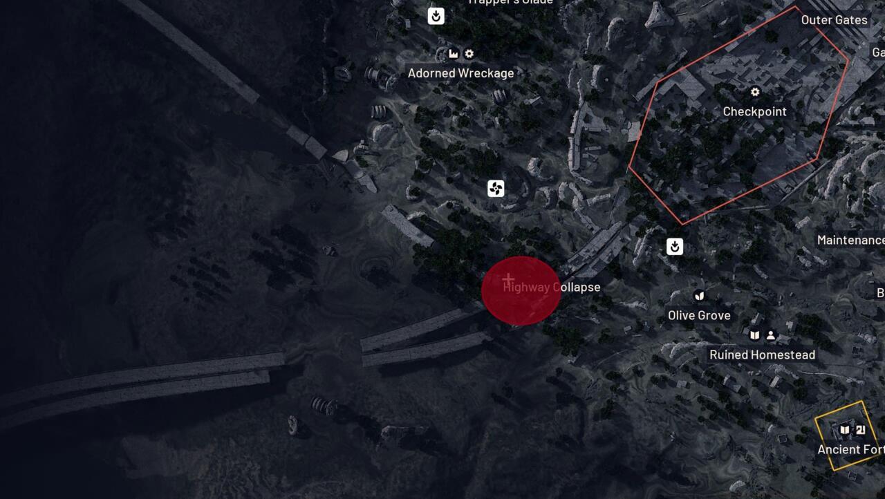 Take a photo in this area at the Highway Collapse POI.