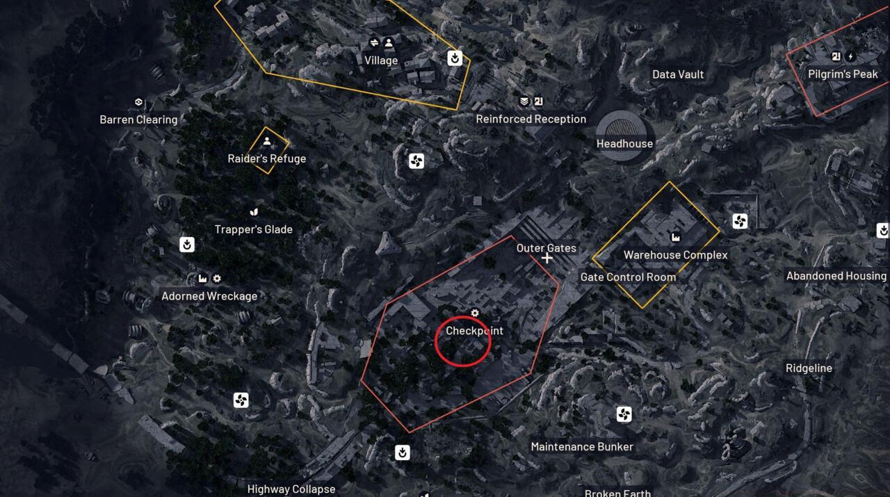 Checkpoint guard huts location