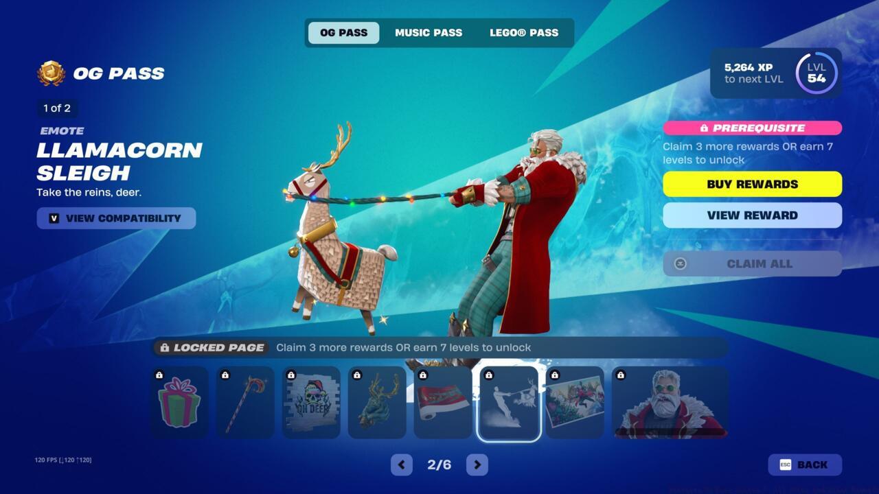 Emote: Llamacorn Sleigh