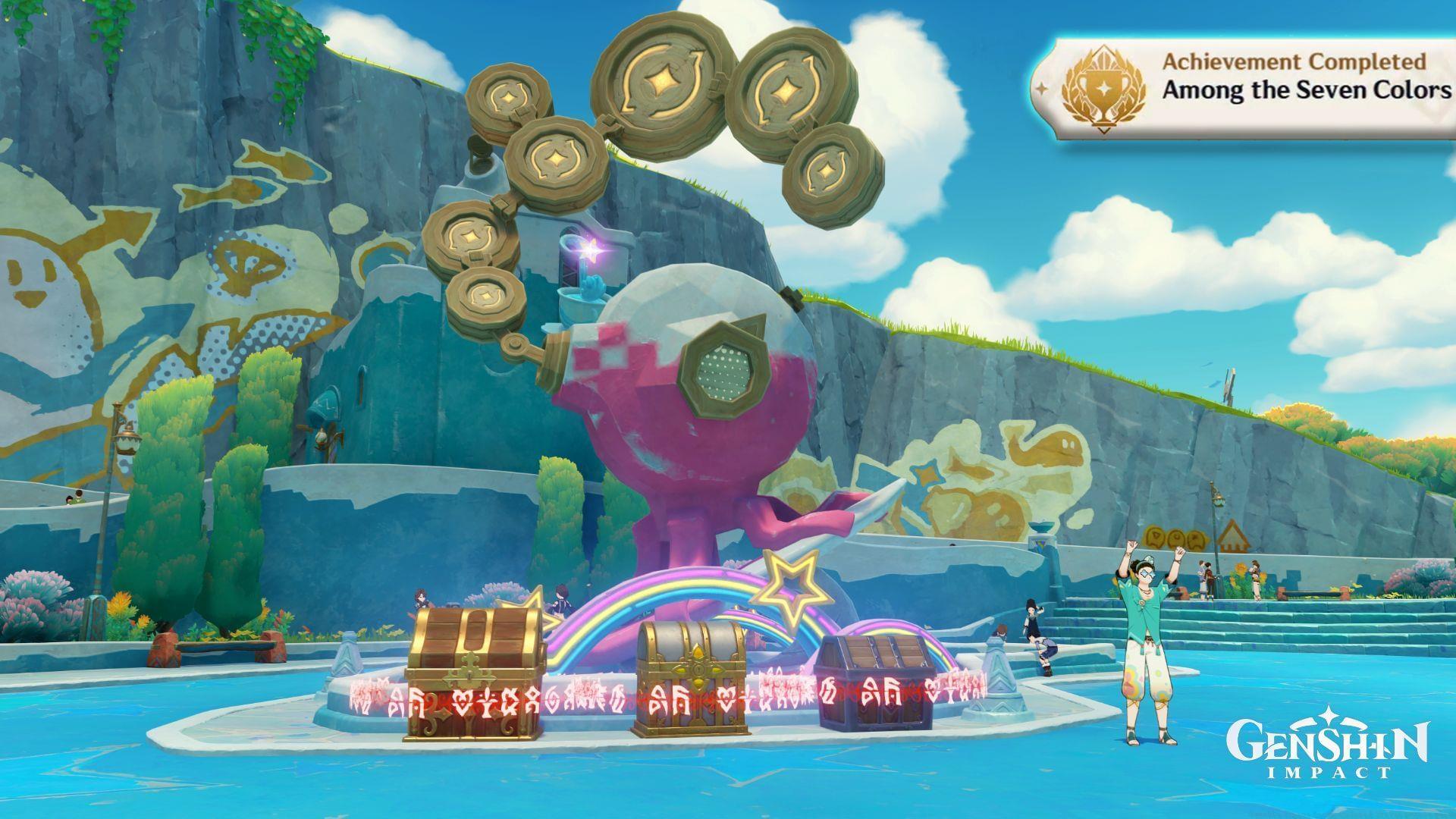 Guide on completing the Seven-Colored Statue puzzle in Easybreeze Holiday Resort (Image via Sportskeeda Gaming/HoYoverse)