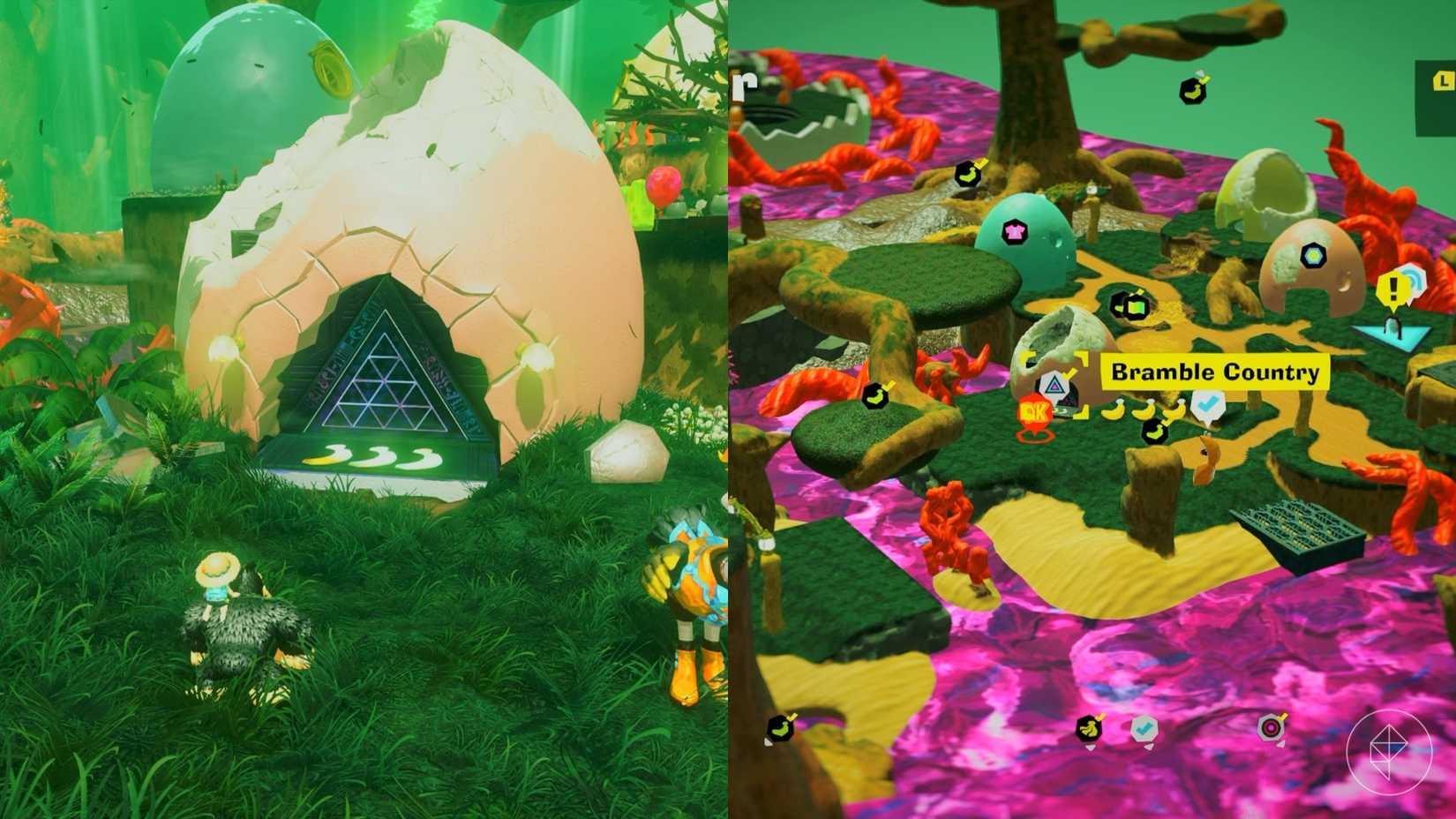 All Bramble Country bananas in Donkey Kong Bananza