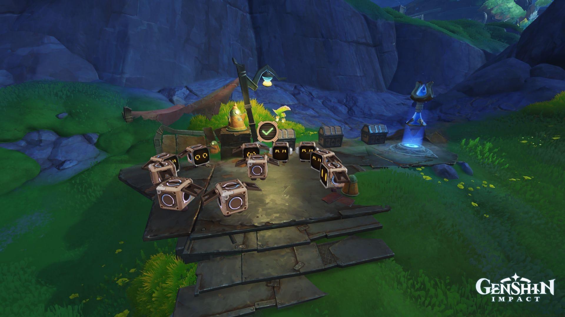 How to find all 10 bots in Barrowmoss Barrens (Image via HoYoverse)