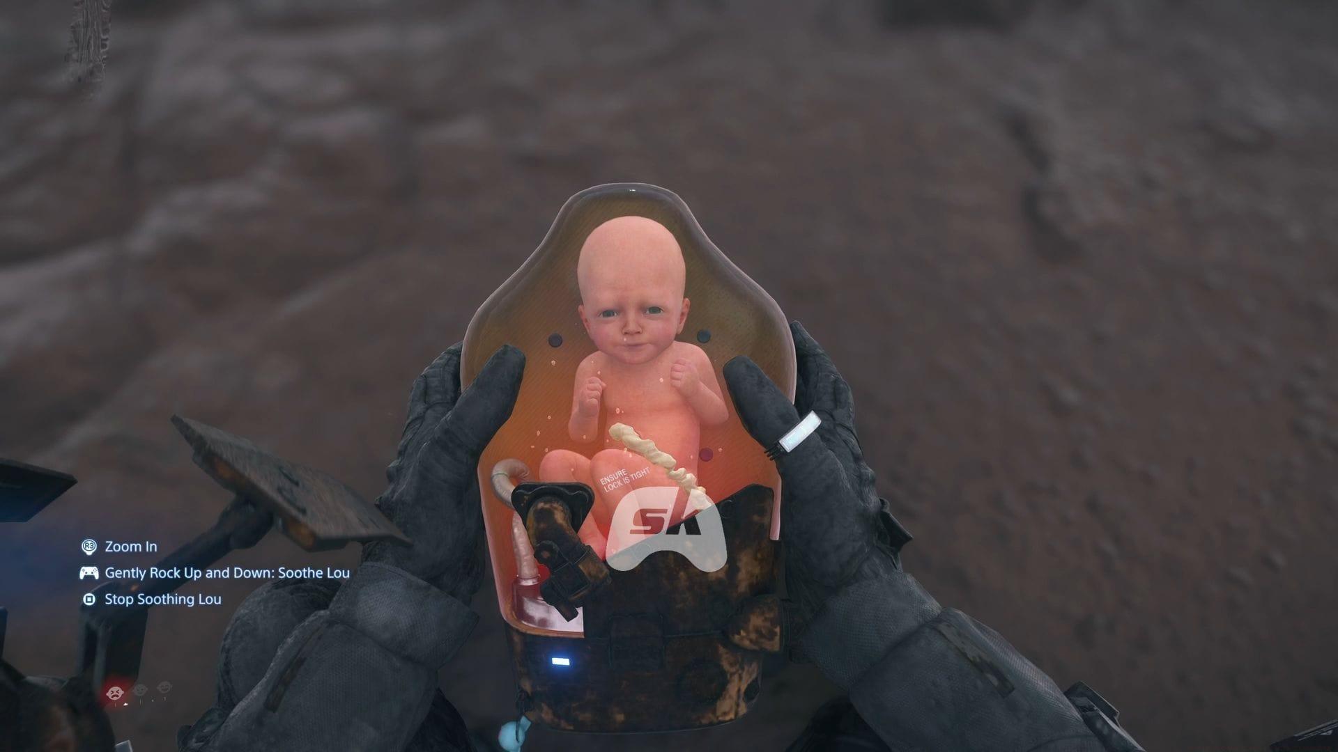 This guide will help you to soothe Lou in Death Stranding 2 (Image via Sportskeeda Gaming / Sony Interactive Entertainment)