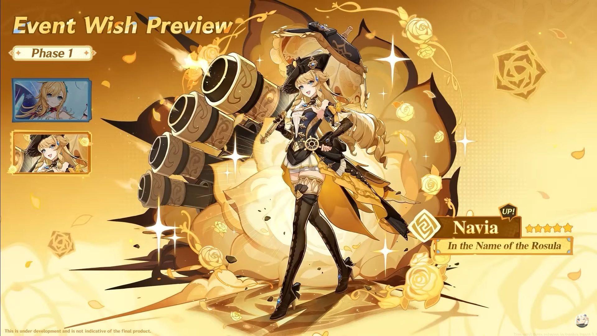 genshin impact 5.6 navia banner release and countdown