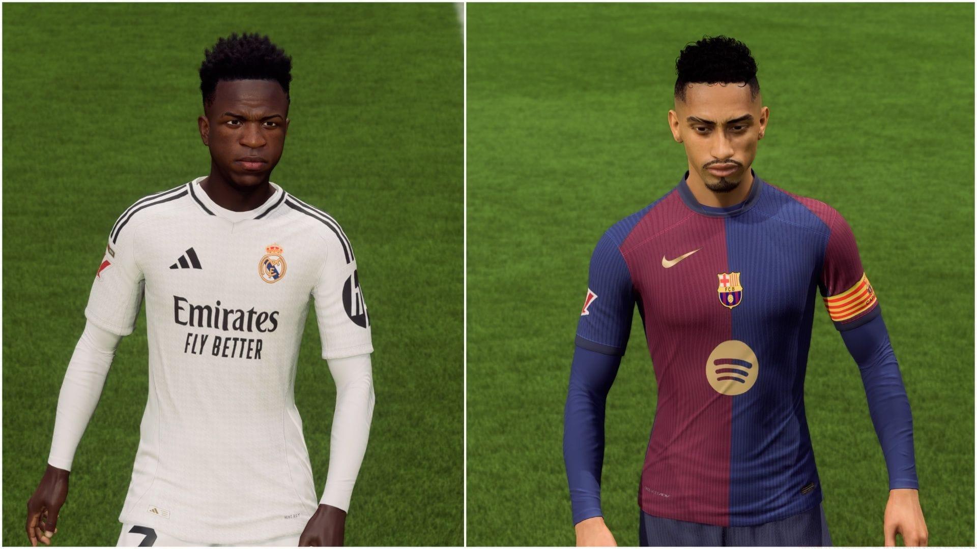 Vinicius Jr and Raphinha (Images via EA Sports/Sportskeeda Gaming)