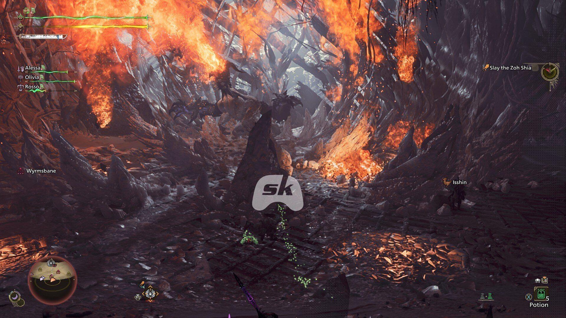 Dual against High Rank Zoh Shia in Monster Hunter Wilds (Image via Sportskeeda Gaming // Ubisoft)