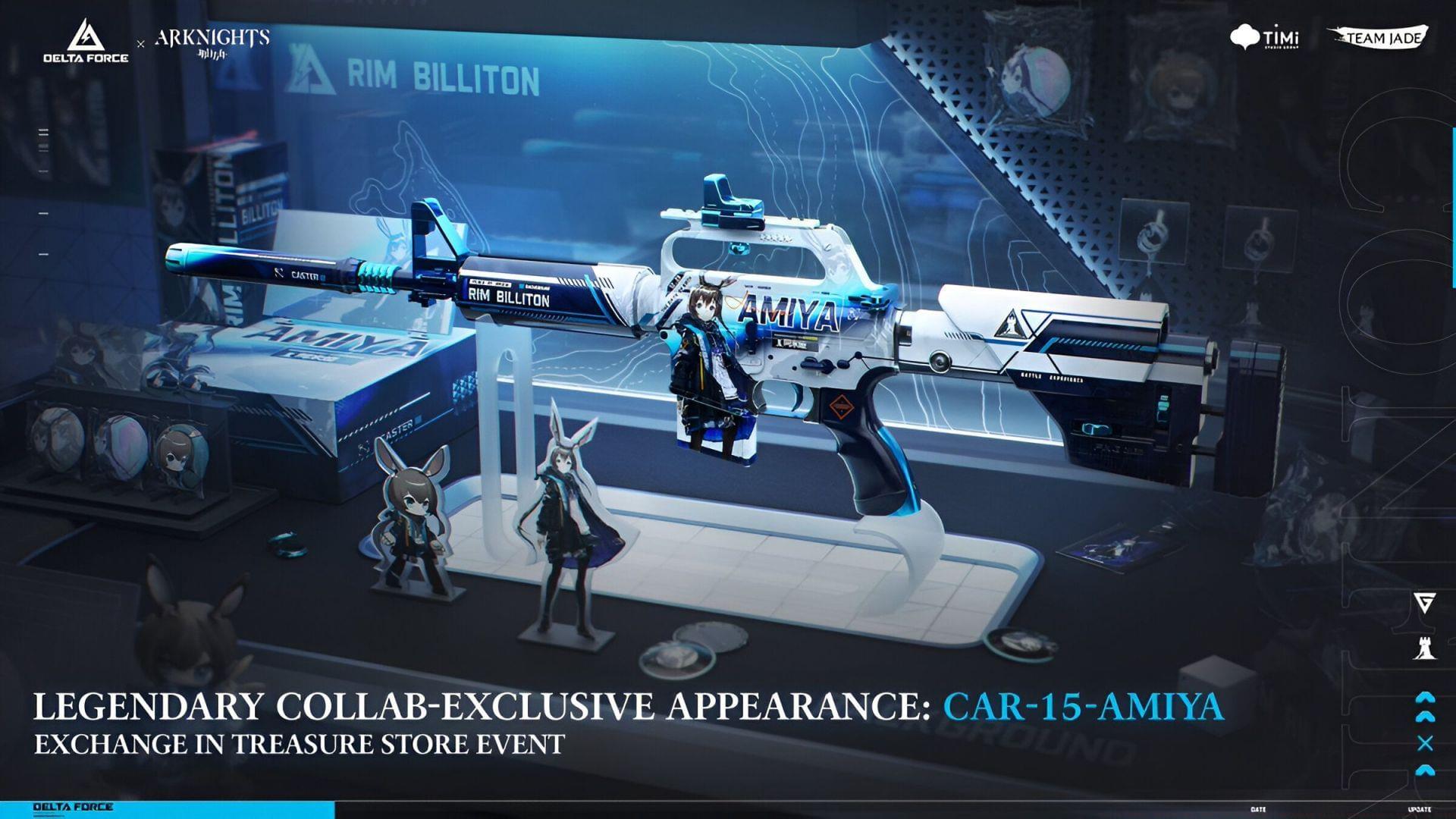 The Car-15-Amiya Legendary Arknights collab cosmetic (Image via TiMi Studio Group)