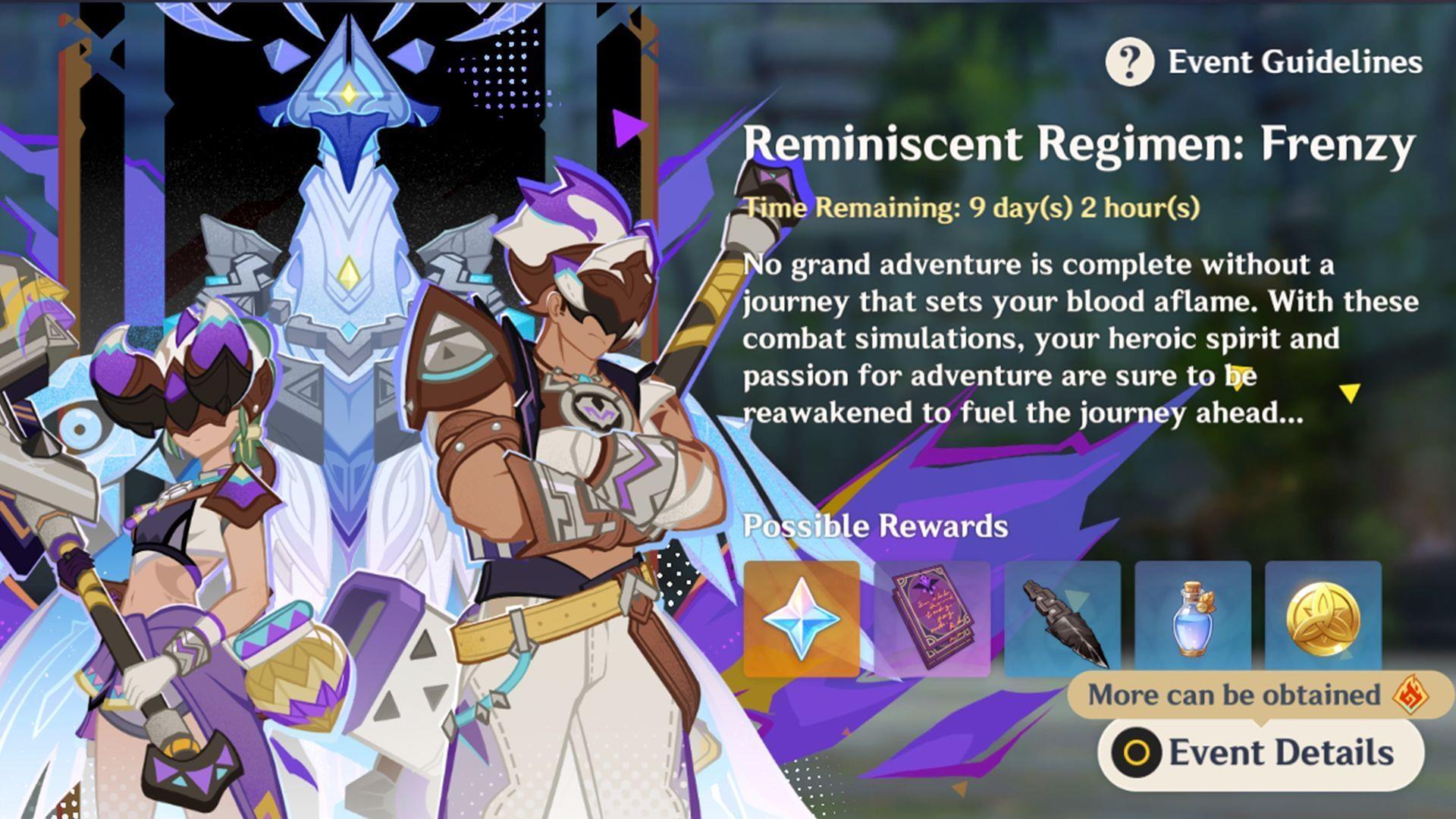 Guide on playing the Reminiscent Regimen: Frenzy event in Genshin Impact (Image via Sportskeeda Gaming/HoYoverse)