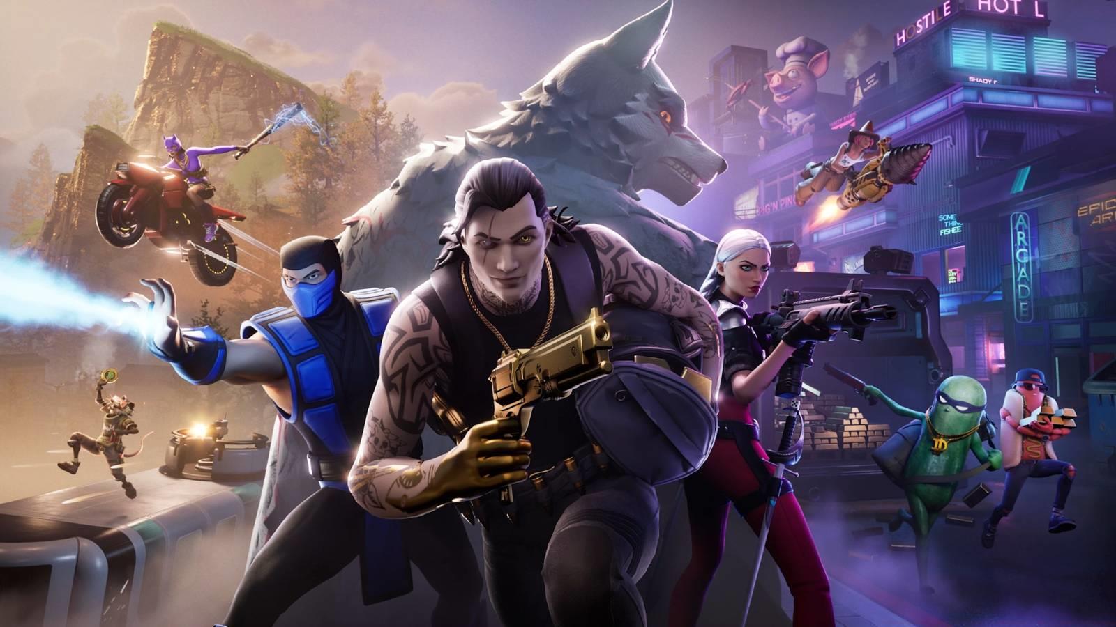 The title image of Fortnite Chapter 6 Season 2, including Sub-Zero from Mortal Kombat.