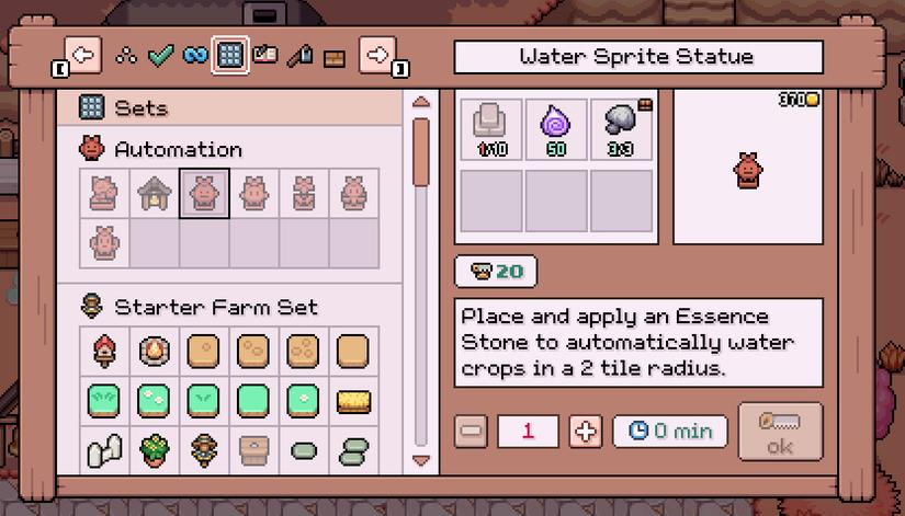 How to get 'sprinklers' in Fields of Mistria