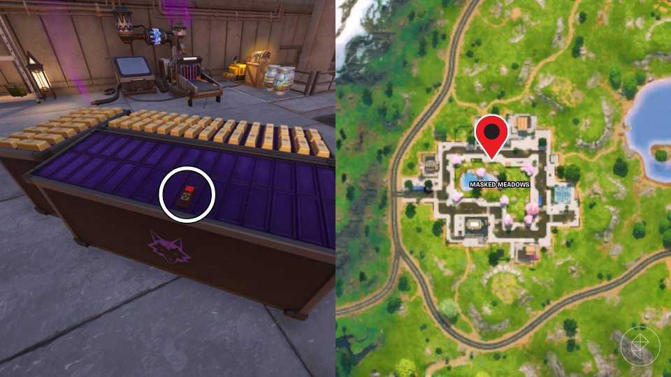 Location of a Henchman Walkie Talkie found in Fortnite's Masked Meadows.
