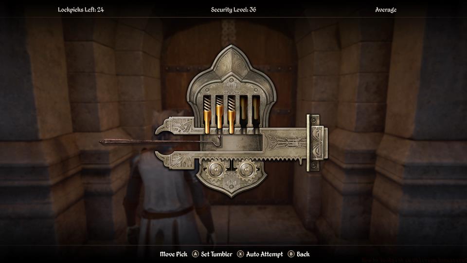 An image of the lockpicking minigame in Elder Scrolls 4: Oblivion. There is a tumblr that's in the middle part of the lock.