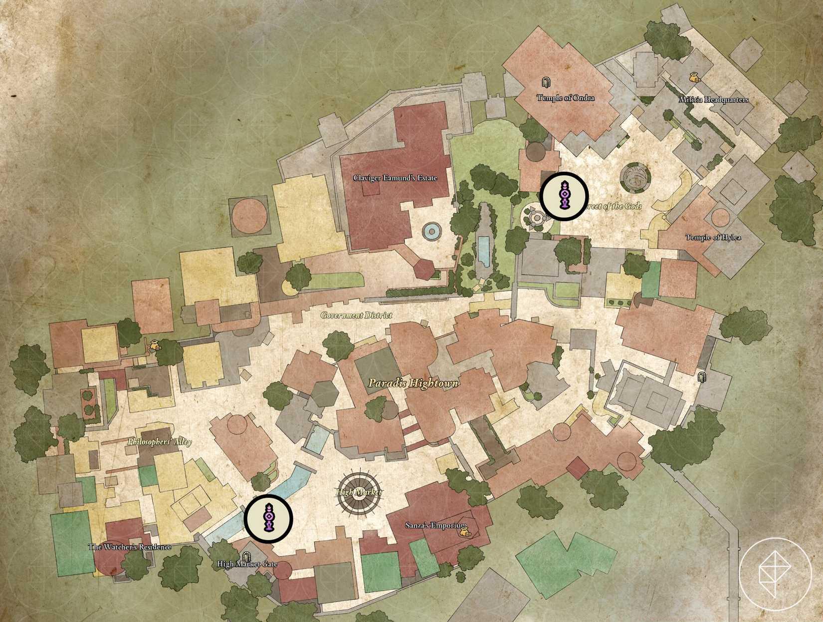 All Dawnshore fast travel locations (camps and beacons) in Avowed