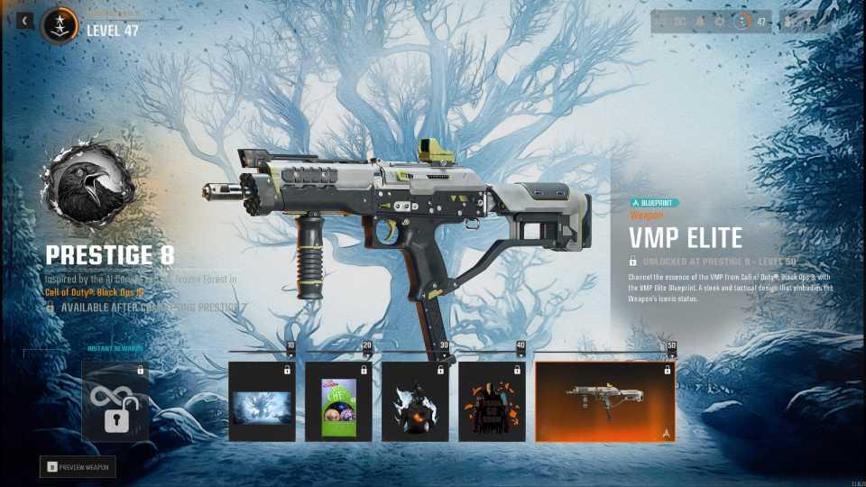 Rewards for Prestige 8 in Black Ops 6.