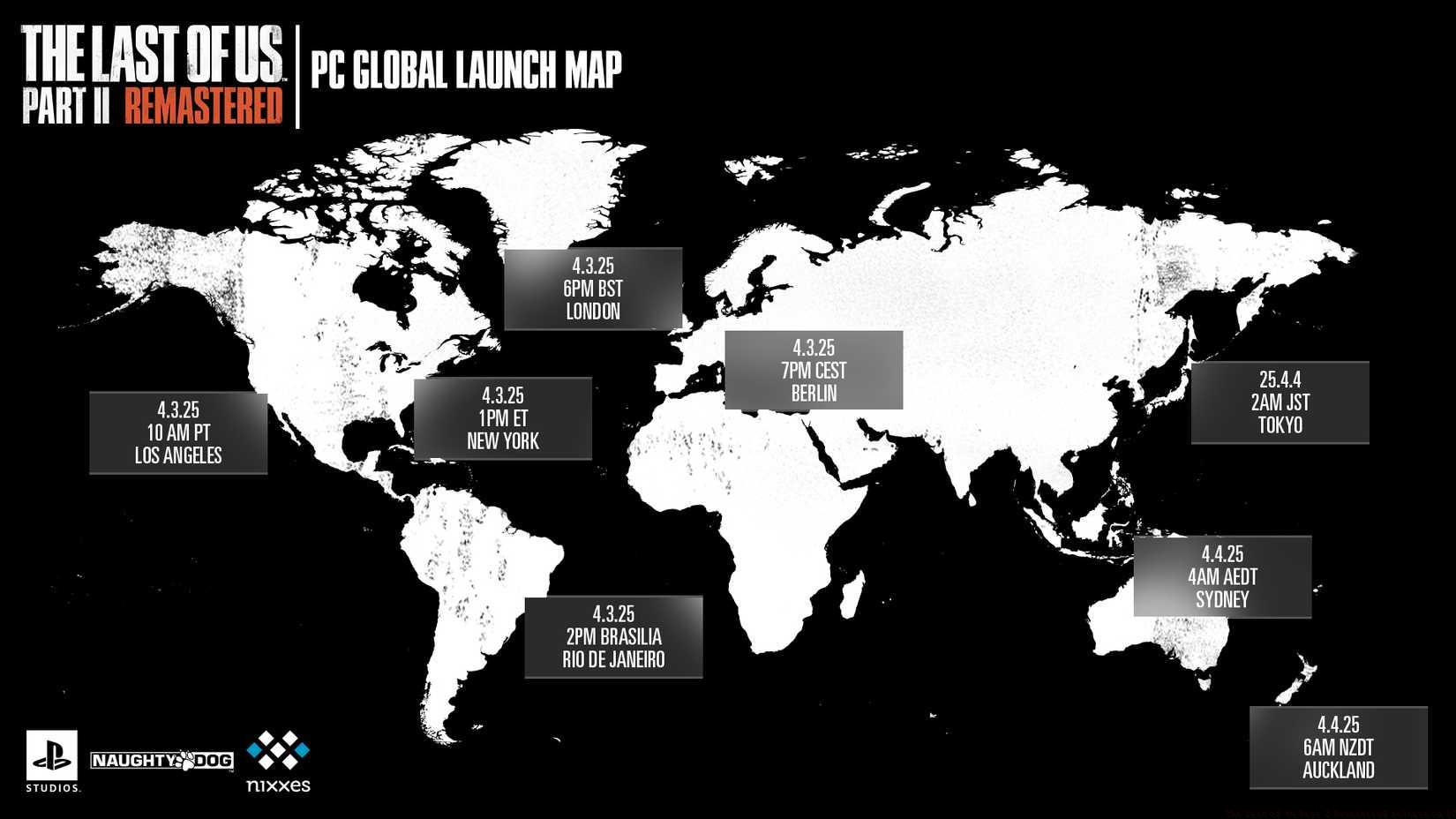 What time does The Last of Us Part 2 Remastered release on PC?