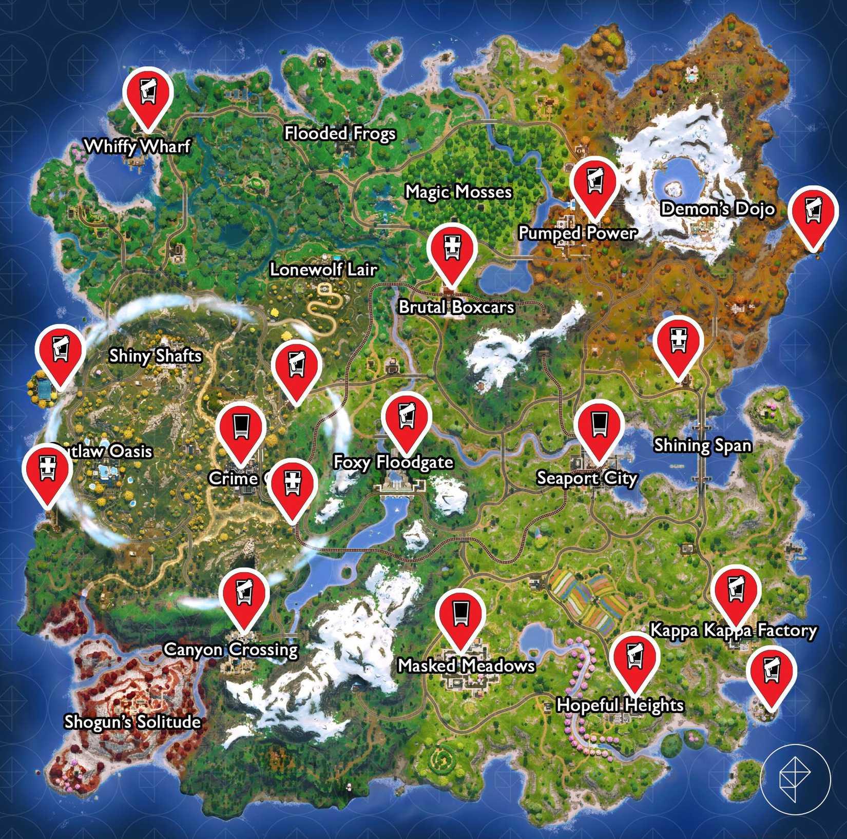 All Vending Machine locations in Fortnite