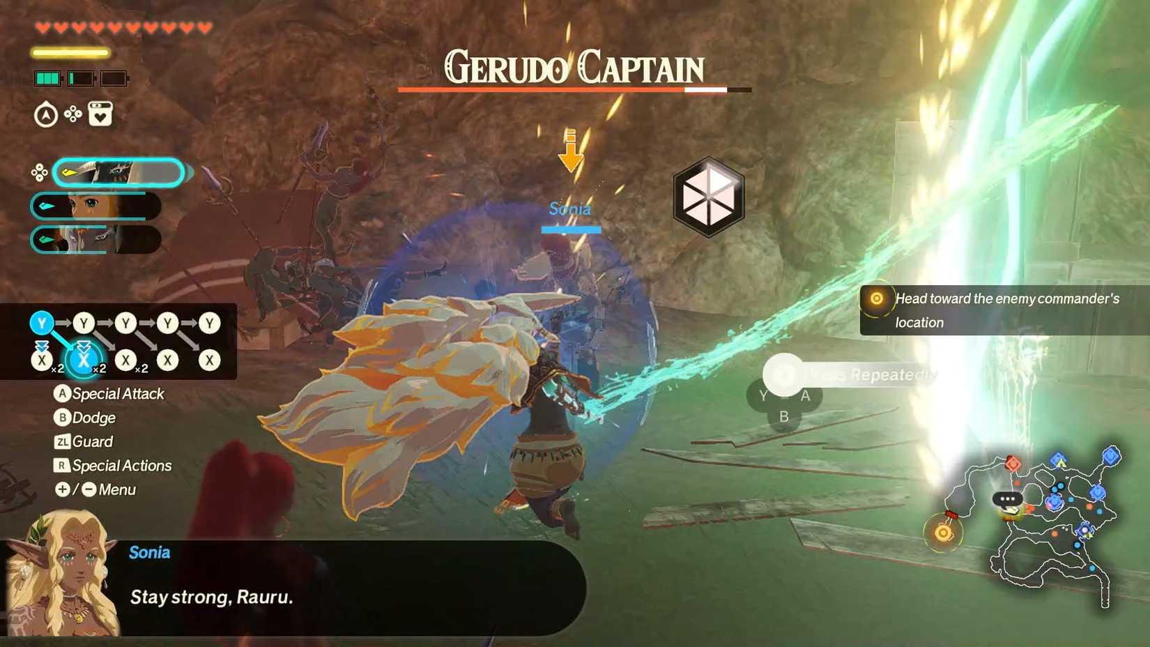 Rauru using a combo in Age of Imprisonment