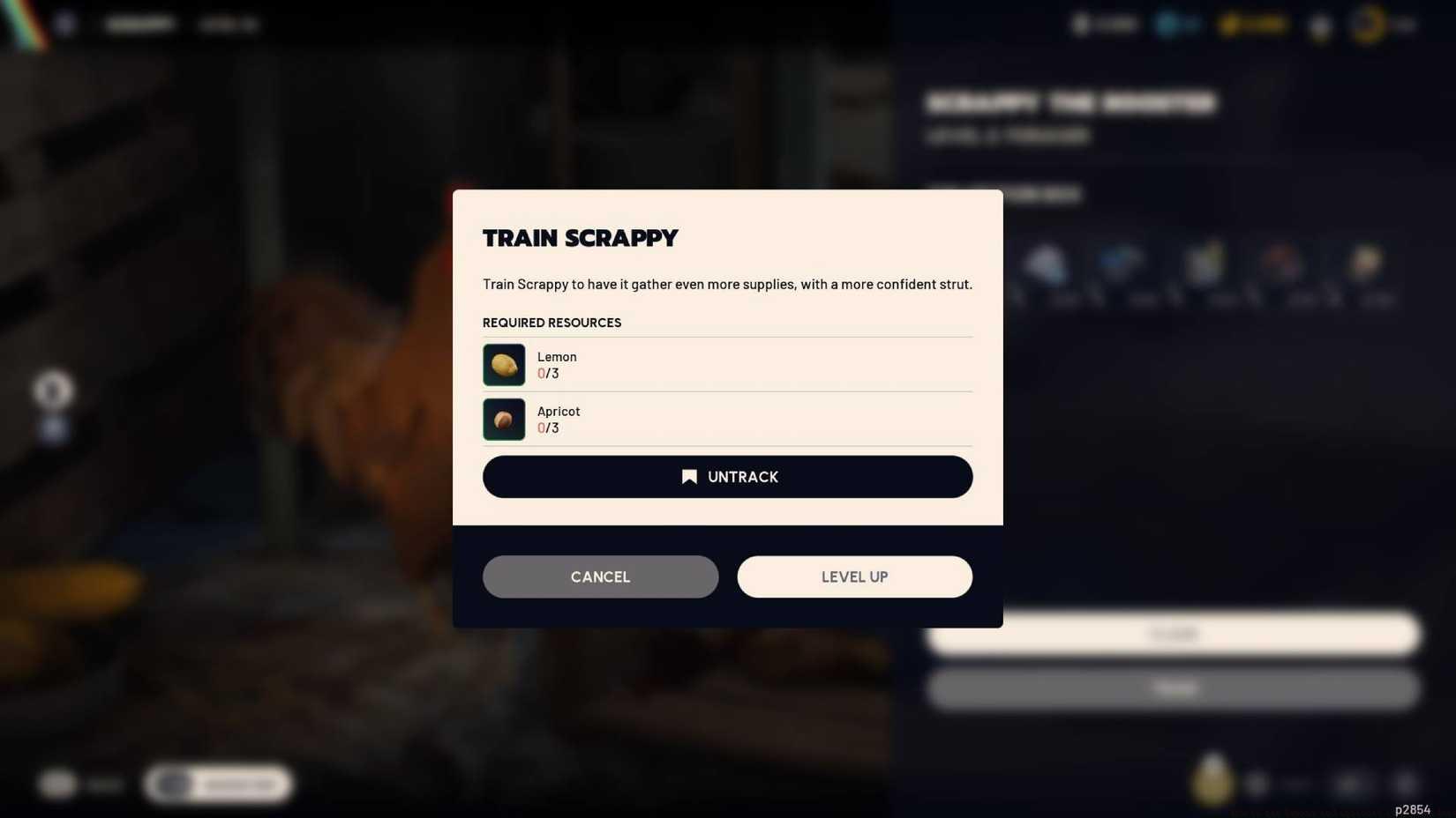 The pop-up window in Arc Raiders when upgrading Scrappy to level three.